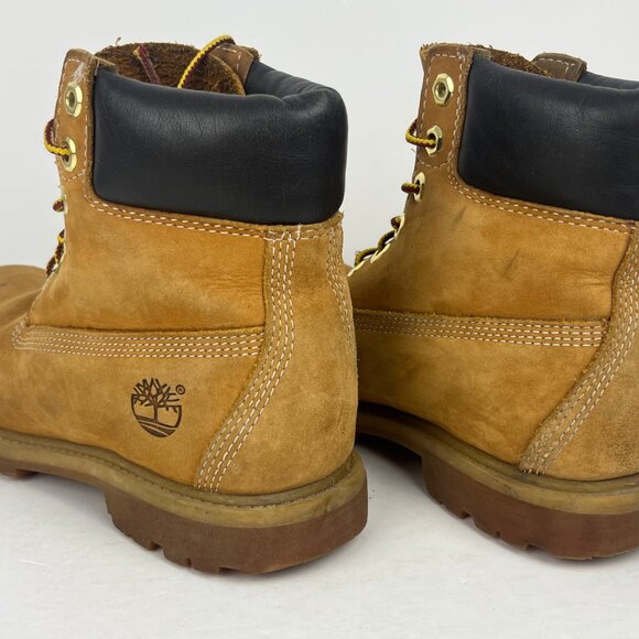 Timberland Ankle Boots Size 6 Brown Leather Lace Up Round Toe Low Block Heel - Picture 3 of 6